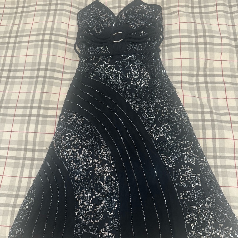 Cache Strapless Midnight Blue Dress